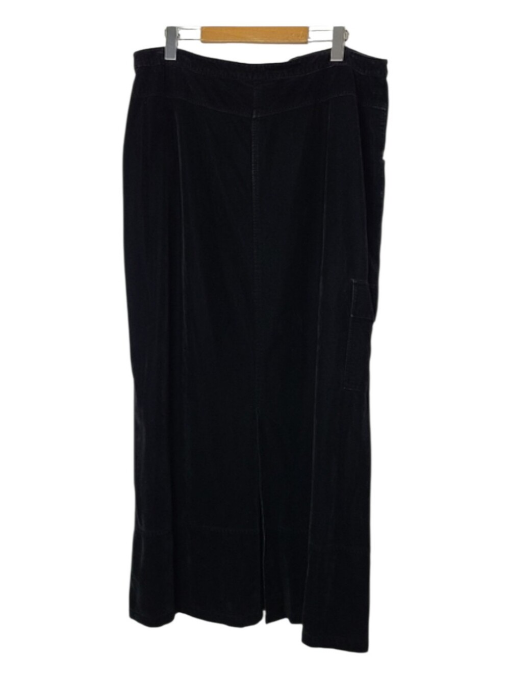 Vintage R&R black velvet maxi cargo skirt size 16 goth y2k grunge whimsigoth